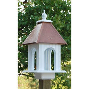 Dogwood Bird Feeder with Hammered Copper Colored Metal Roof - BirdHousesAndBaths.com