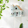 Flower Pot Cottage Bird House, Blue - BirdHousesAndBaths.com