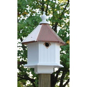 Gardenia Bird House with Hammered Copper Colored Metal Roof - BirdHousesAndBaths.com