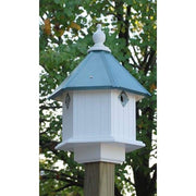 Gardenia Bird House with Verdigris Roof - BirdHousesAndBaths.com