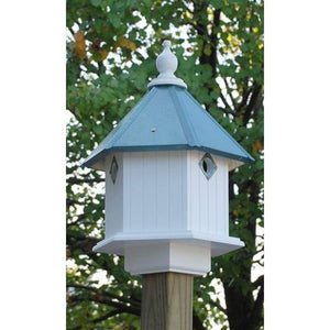 Gardenia Bird House with Verdigris Roof - BirdHousesAndBaths.com