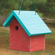 Going Green Sloped Roof Red Wren House - BirdHousesAndBaths.com