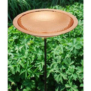 Hammered Copper Colored Metal Bird Bath and Stake - BirdHousesAndBaths.com