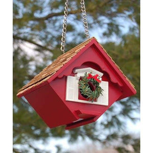 Little Hanging Holiday Wren Cottage - BirdHousesAndBaths.com