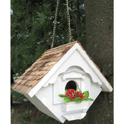 Little Hanging Wren House, White - BirdHousesAndBaths.com