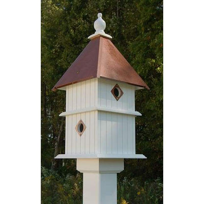 Holly Bird House with Hammered Copper Colored Metal Roof - BirdHousesAndBaths.com
