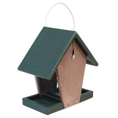 Hopper Bird Feeder, Green and Brown, Small - BirdHousesAndBaths.com