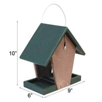 Hopper Bird Feeder, Green and Brown, Small - BirdHousesAndBaths.com