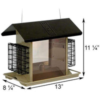 Large Hopper Feeder with Suet Cages - BirdHousesAndBaths.com