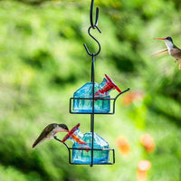 Lunch Pail Hummingbird Feeder, Small, Aqua - BirdHousesAndBaths.com