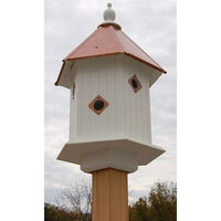 Magnolia Bird House with Hammered Copper Colored Metal Roof - BirdHousesAndBaths.com