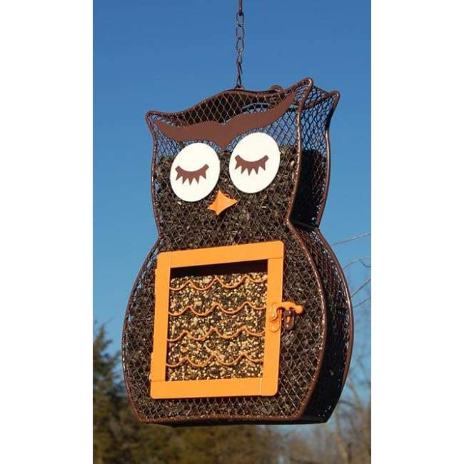 Owl Shaped Seed and Suet Bird Feeder - BirdHousesAndBaths.com