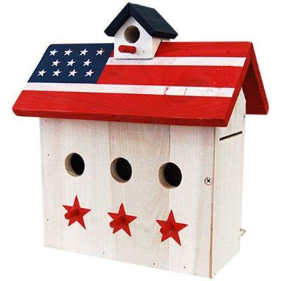 Patriotic Wren House with Three Perches - BirdHousesAndBaths.com