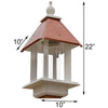 Pavilion Bird Feeder with Hammered Copper Colored Metal Roof - BirdHousesAndBaths.com