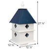 Plantation Bird House with Cobalt Blue Roof - BirdHousesAndBaths.com
