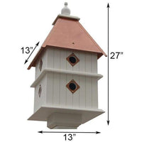 Plantation Bird House with Hammered Copper Colored Metal Roof - BirdHousesAndBaths.com