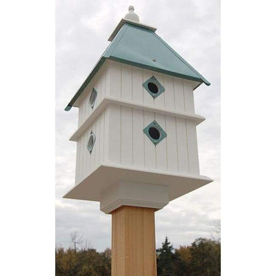 Plantation Bird House with Verdigris Roof - BirdHousesAndBaths.com