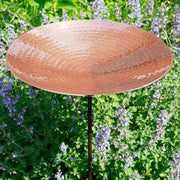 Polished Copper Colored Metal Bird Bath and Stake - BirdHousesAndBaths.com