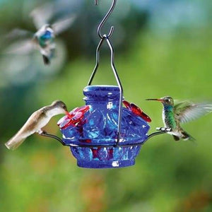 Pot de Creme Moon & Stars Hummingbird Feeder, Blue - BirdHousesAndBaths.com